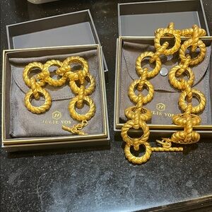 Elegant Gold Chain Link Julie Vos Jewelry Set